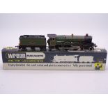 OO Gauge: A WRENN W2221 Castle class steam locomotive in BR green "Cardiff Castle". VG in a VG box