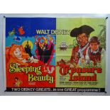 WALT DISNEY: SLEEPING BEAUTY / TREASURE ISLAND (1959) DOUBLE BILL - 1970s release - Beautiful