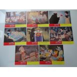 WALT DISNEY: SNOW WHITE and the SEVEN DWARFS (1937) - 1970s release - Set of UK Lobby Cards (10" X