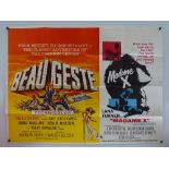 PAIR OF BRITISH QUAD FILM POSTERS: BEAU GESTE / MADAME X (1966) - DOUBLE BILL and BOGART - SEASON OF
