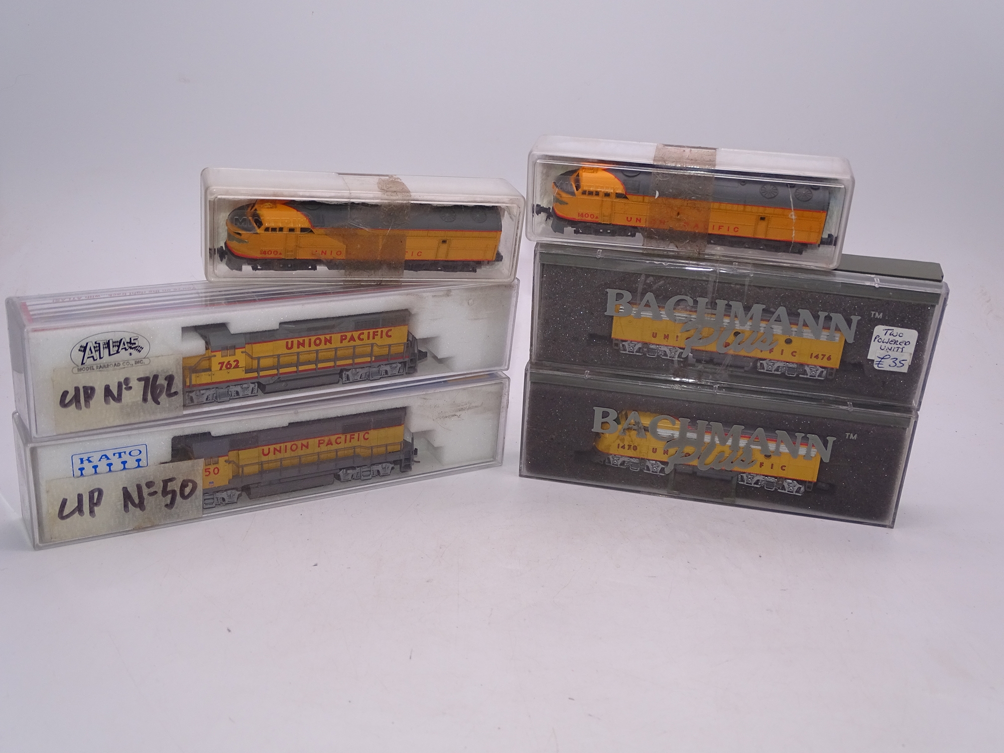 N Gauge: American Outline: A group of Diesel locomotives by BACHMANN, KATO, ATLAS and others - All