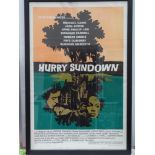 HURRY SUNDOWN (1967) - PAIR OF FRAMED AND GLAZED MOVIE POSTERS (originally folded) - 1 X US One