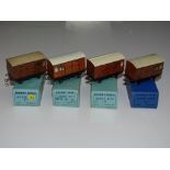 OO Gauge Model Railways: A group of HORNBY DUBLO pre and early post war 3-rail LNER horse boxes -