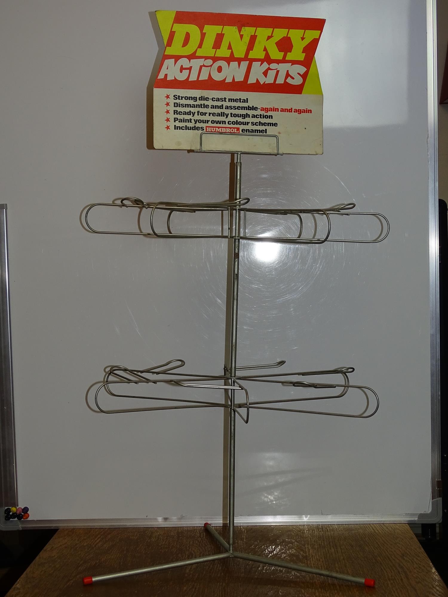 A rare DINKY metal and card shop display stand for DINKY ACTION kits - G