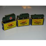 A group of three MATCHBOX 1:75 series military related vehicles numbers 49, 55 and 63 - all in