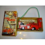 A MARX battery operated remote contol Fire Engine - VG in G box