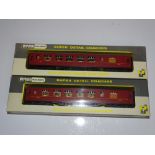 OO Gauge Model Railways: WRENN Model Railways A pair of Pullman coaches in LMS maroon livery - VG in