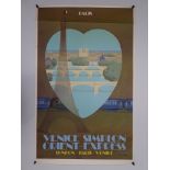 TRAVEL ADVERTISING POSTER: VENICE-SIMPLON / ORIENT EXPRESS 'PARIS' - Original 1981 Advertising