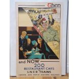 TRAVEL: 'THEN AND NOW' LNER TRAINS DOUBLE ROYAL Advertising poster - An original London and North