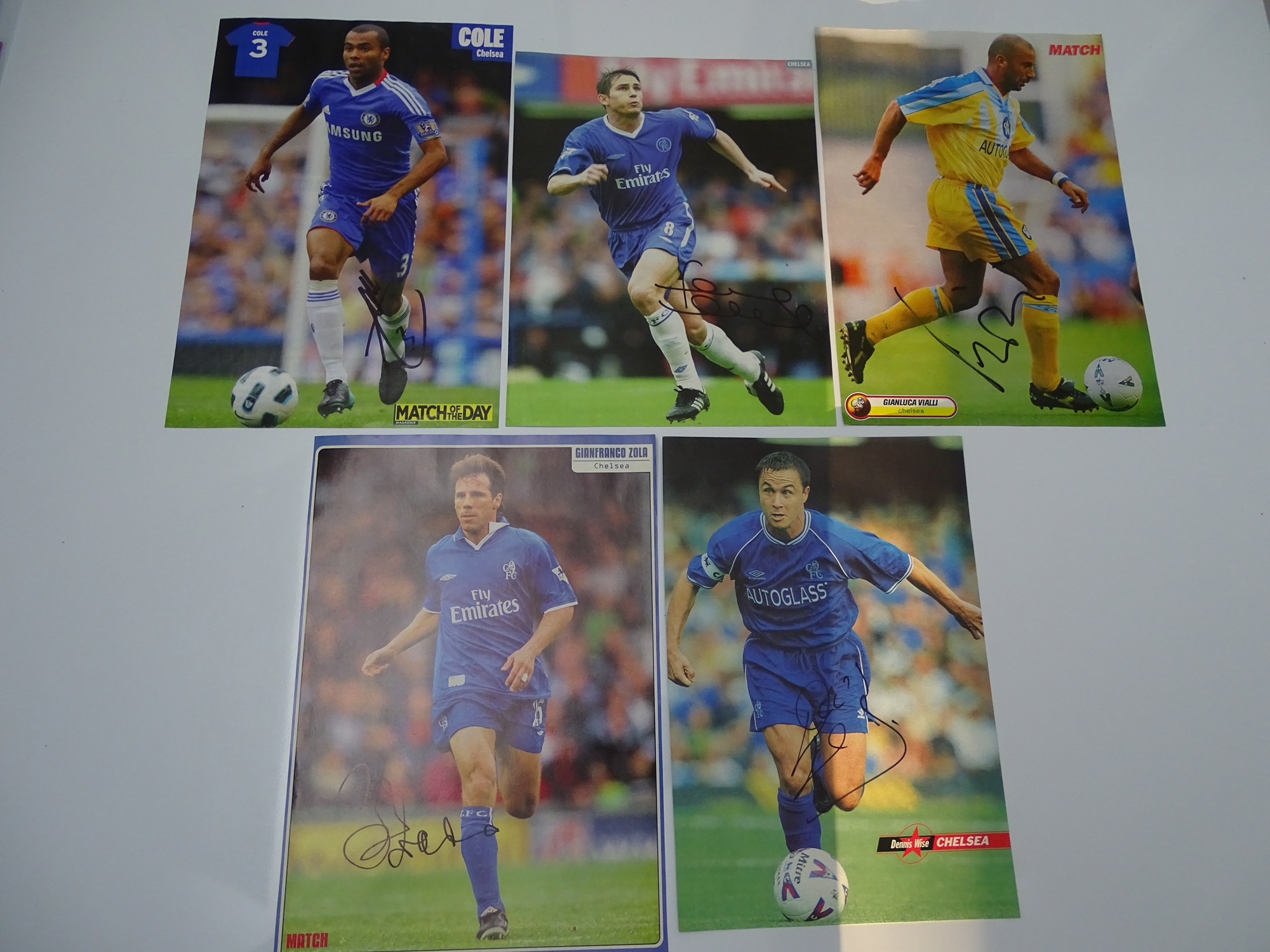 AUTOGRAPHS: 1990S/2000S FOOTBALLERS - CHELSEA FOOTBALL CLUB: A selection of 5 autographed