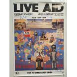 LIVE AID: Original concert poster for the Wembley Stadium 1985 Concert - signed by MIDGE URE; BOB