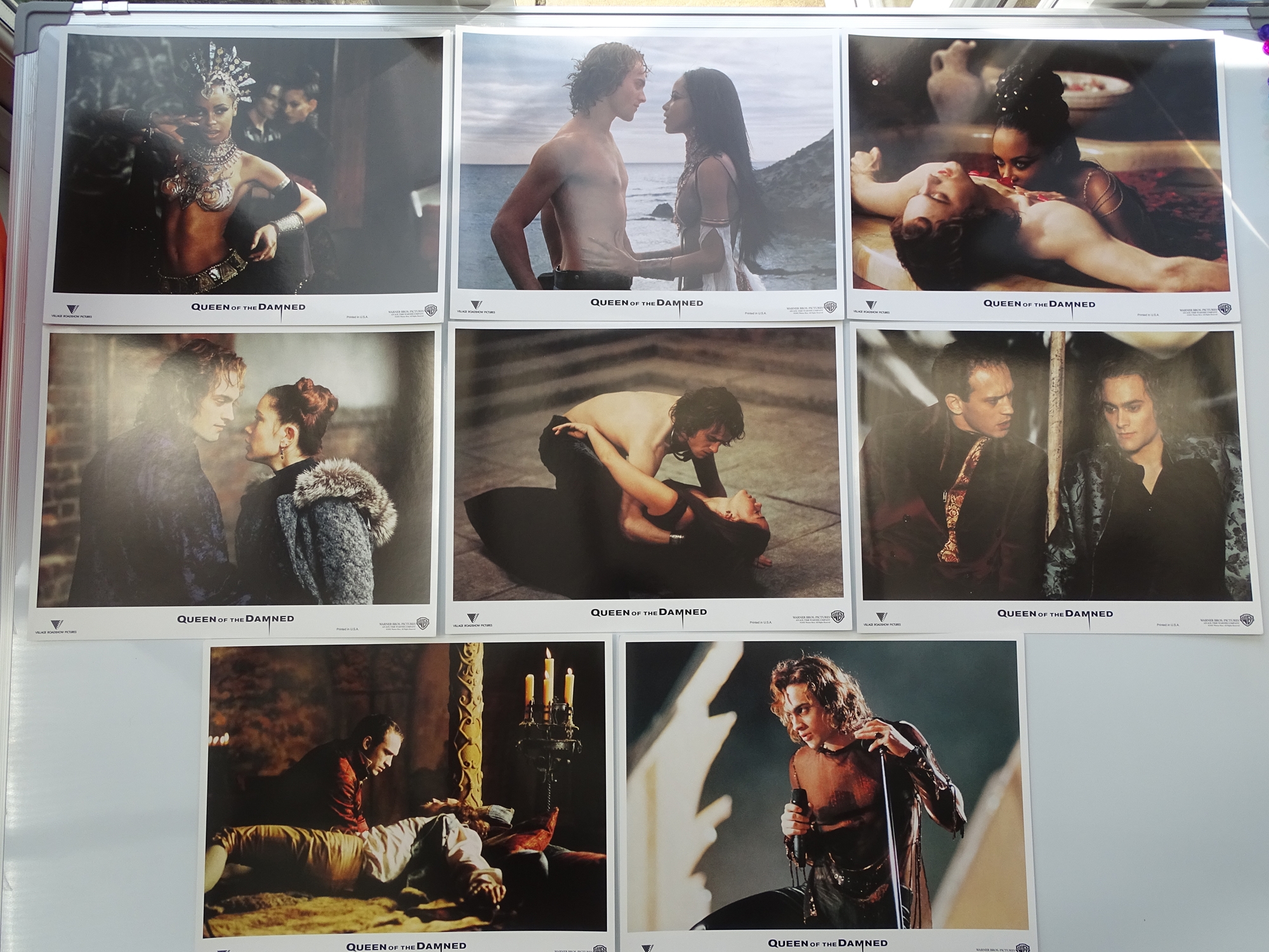 QUEEN OF THE DAMNED (2001) - ANNE RICE - Complete set of 8 x British Lobby Cards - 11" x 14" (28 x