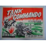 Group of 1950s UK Quad Film Posters: TANK COMMANDO (1959); THE DAY THEY ROBBED THE BANK OF