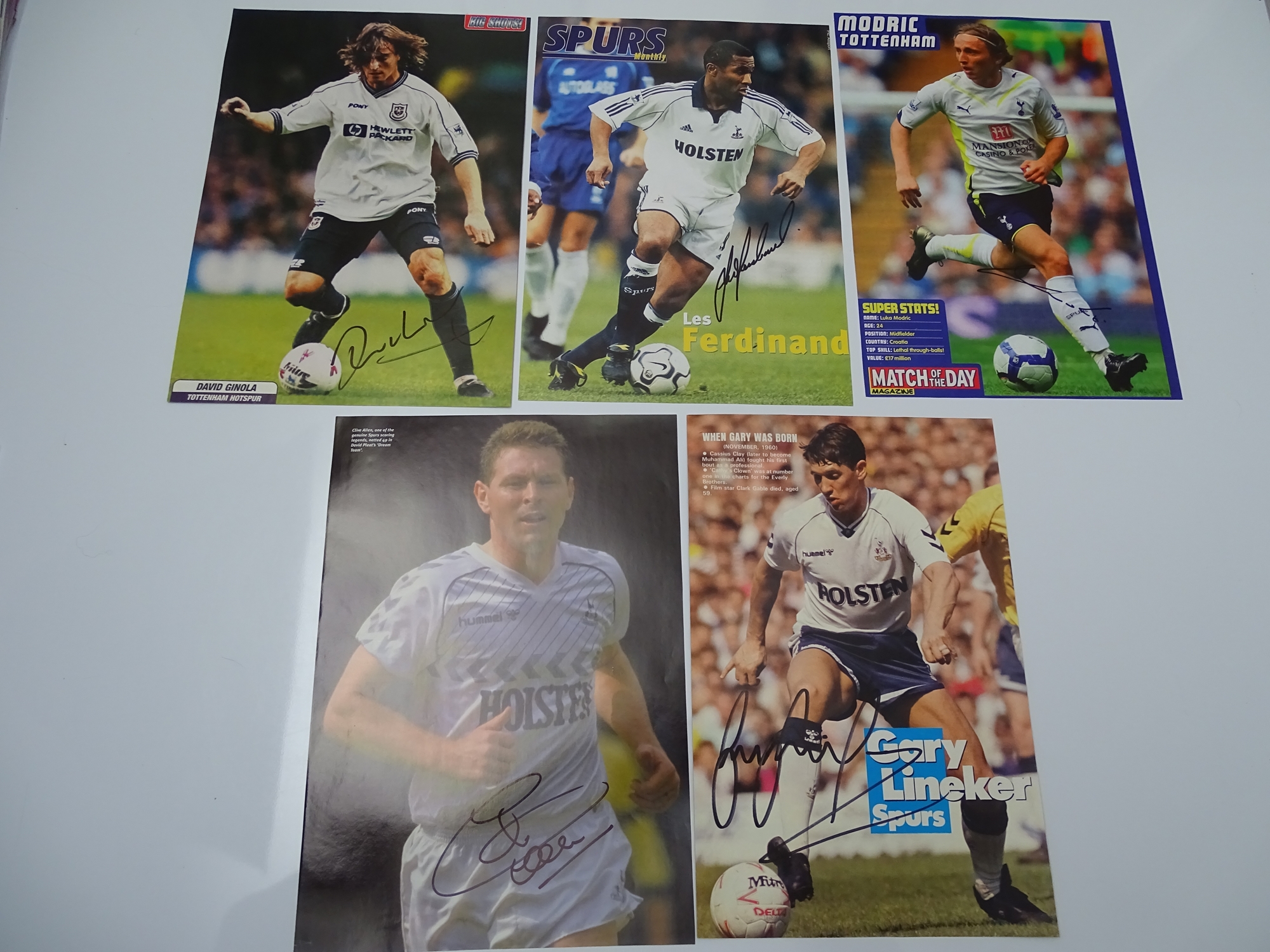 AUTOGRAPHS: 1990S/2000S FOOTBALLERS - TOTTENHAM HOTSPUR 'SPURS' FOOTBALL CLUB: A selection of 5