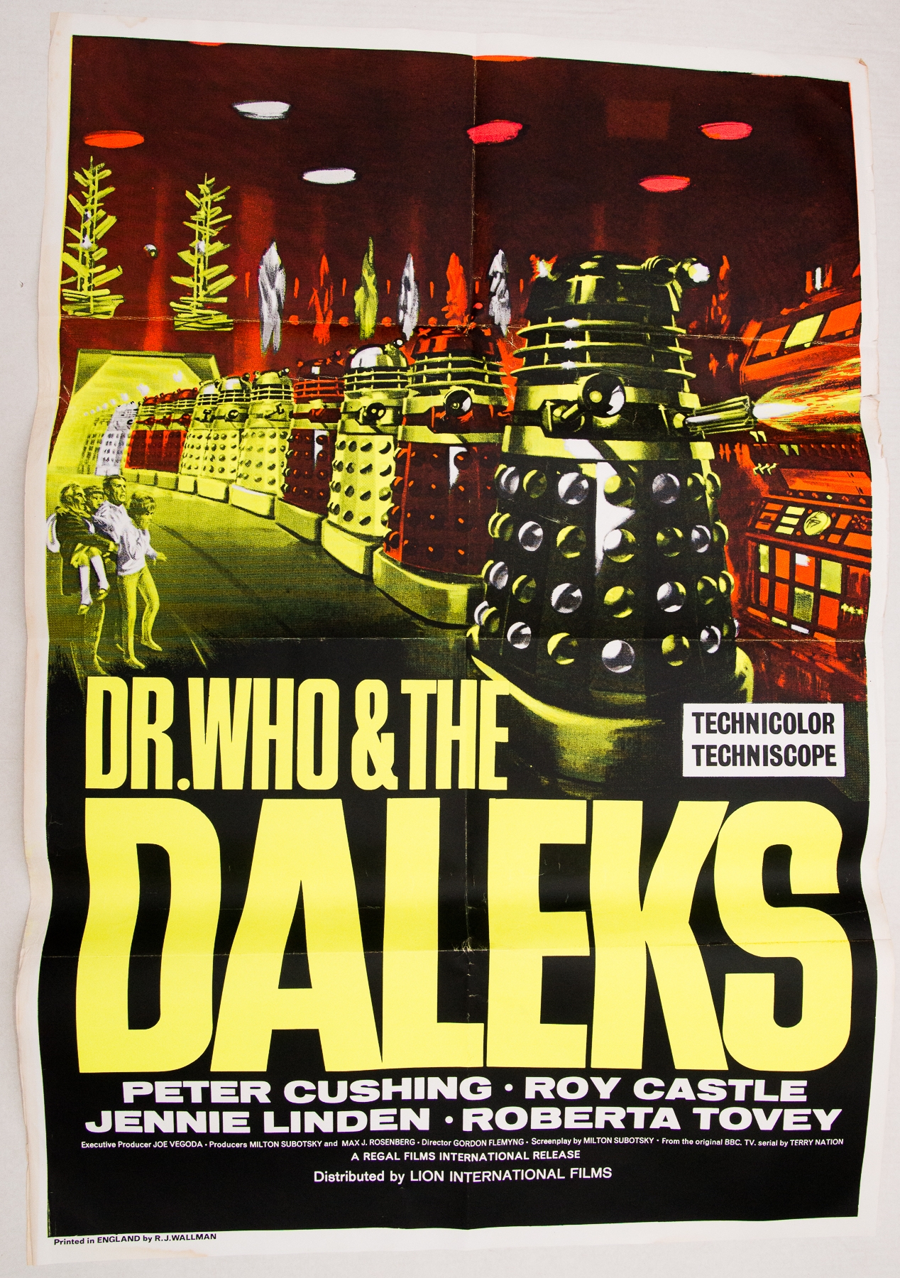 DR. WHO AND THE DALEKS (1965) - Later release - British One Sheet Film Poster (27” x 40” – 68.5 x