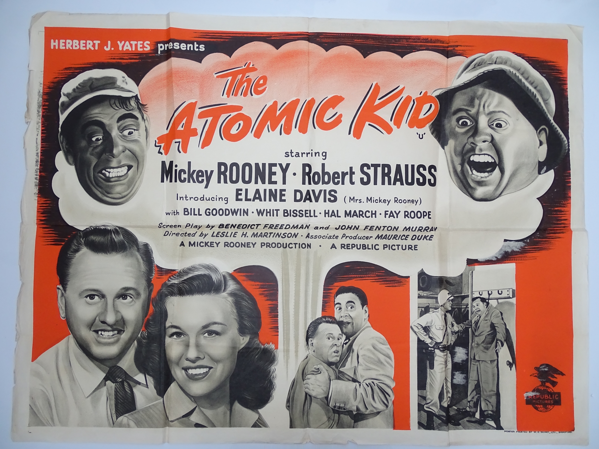 Group of mixed UK Quad Film Posters: To include: THE ATOMIC KID (MICKEY ROONEY) (1955) ; ) ; FLAME