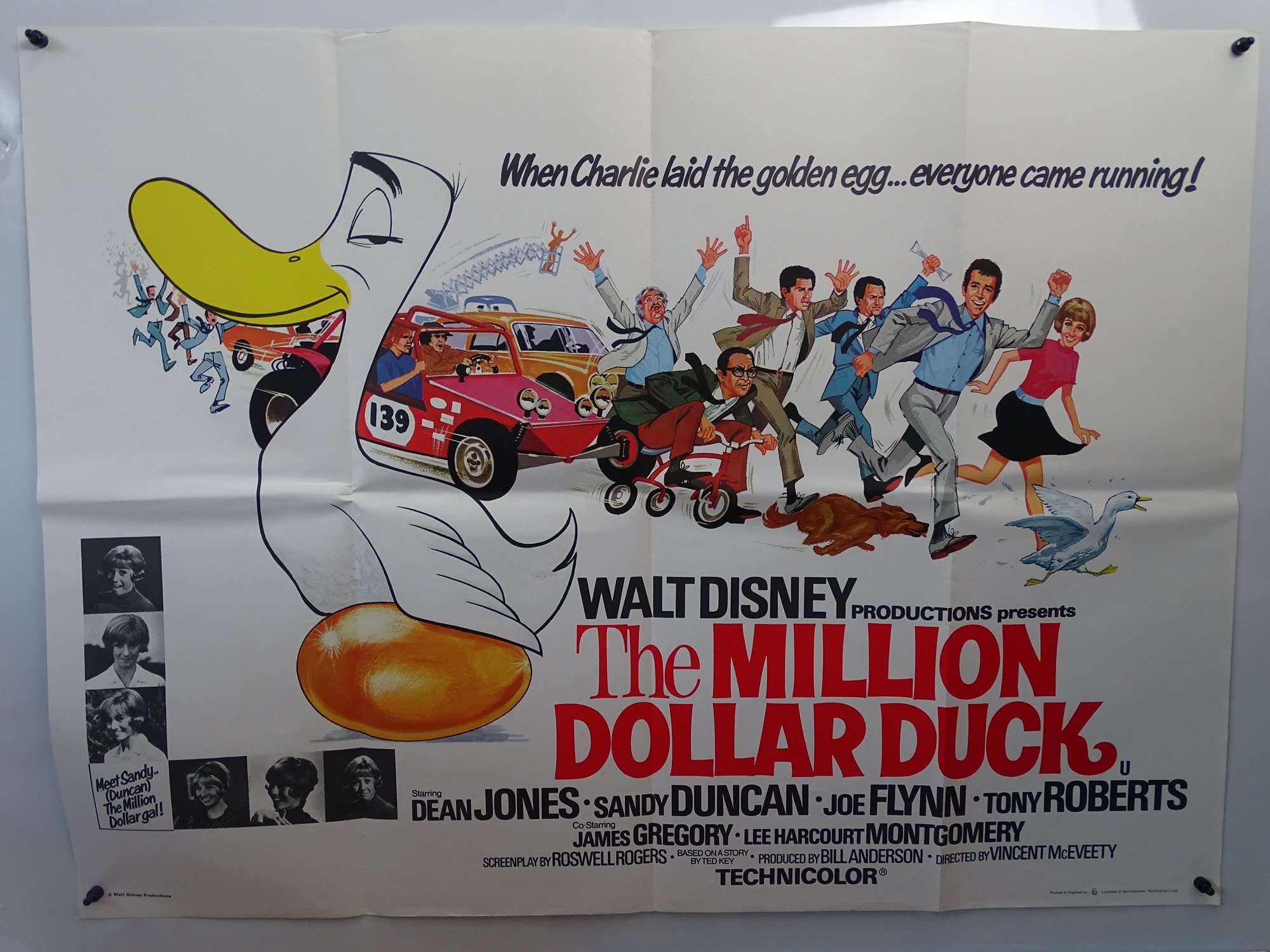 MILLION DOLLAR DUCK (1971) Lot of 2 - British Double Crown (20" x 30" - 51 x 76 cm) and UK Quad FILM