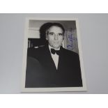 AUTOGRAPH: Signed 7" x 5 - black and white photograph - CHRISTOPHER LEE