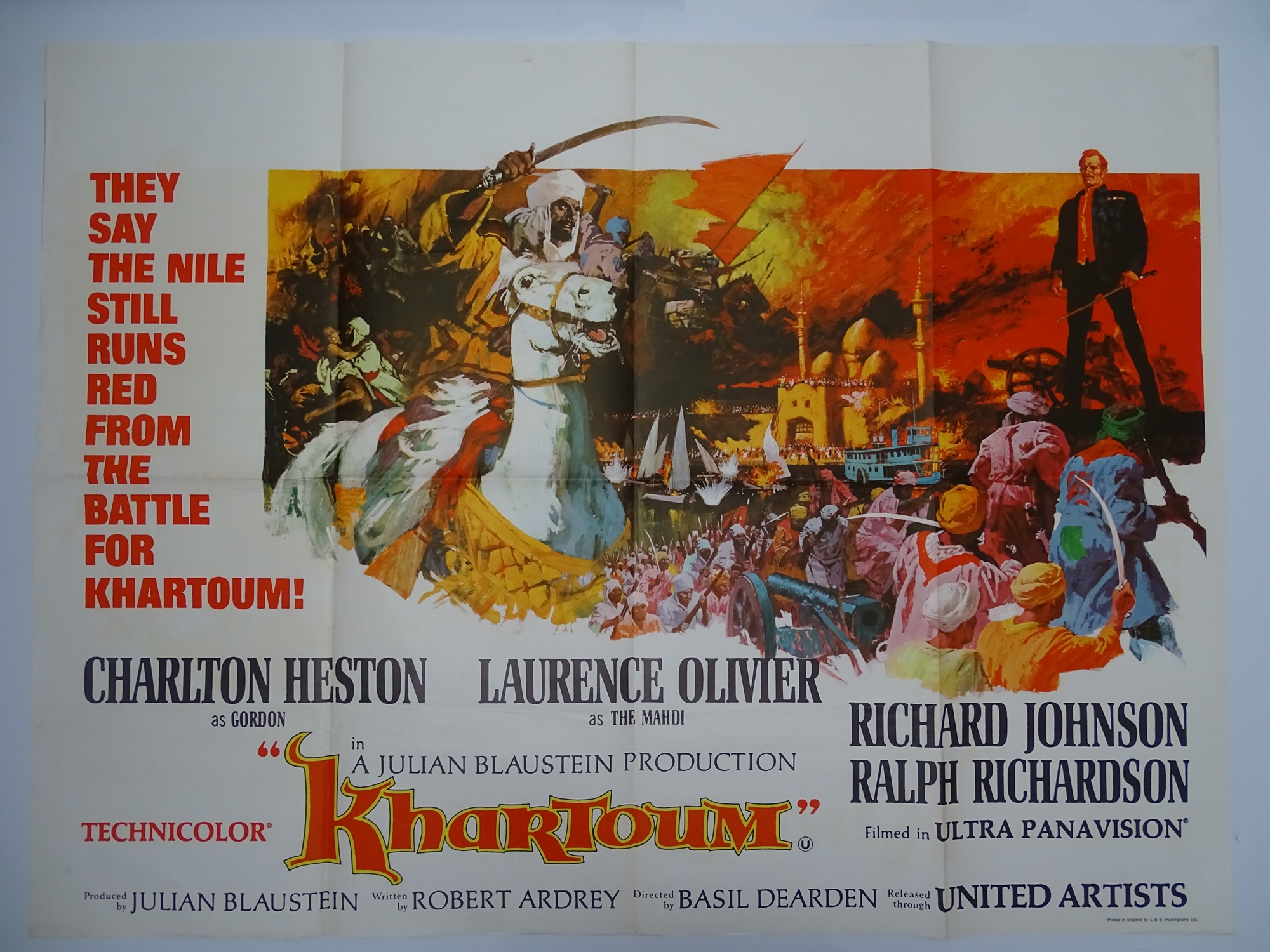 KHARTOUM (1966) - UK Quad Film Poster - 30" x 40" (76 x 101.5 cm) - Folded