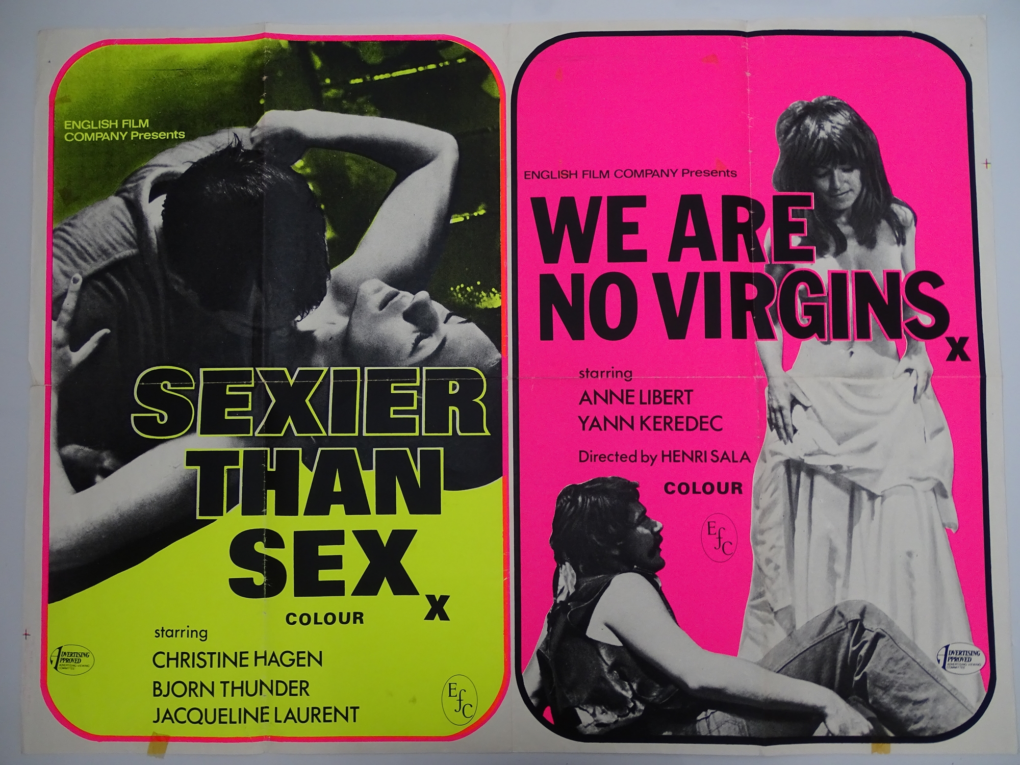 Selection of UK Quad Film Posters: GYMSLIP LOVERS / TEENAGE HITCH HIKERS; NAUGHTY NURSES / SEX - Image 6 of 10