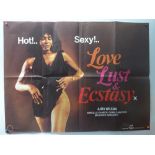 LOVE, LUST AND ECSTASY (1981) - UK QUAD FILM POSTER - 30" x 40" (76 x 101.5 cm) - Folded (as issued)