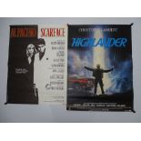 Pair of French Petite Movie Posters: SCARFACE (1984) and HIGHLANDER (1986) - rolled as issued