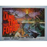 THE LAND THAT TIME FORGOT (1975) - Artwork by Tom Chantrell British UK Quad Film Poster - 30" x