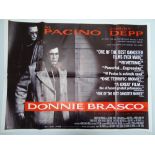 DONNIE BRASCO (1997) - AL PACINO and JOHNNY DEPP - British UK Quad film poster 30" x 40" (76 x 101.5