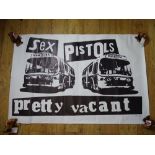 THE SEX PISTOLS: PRETTY VACANT (1977) - Subway poster - possibly later bootleg