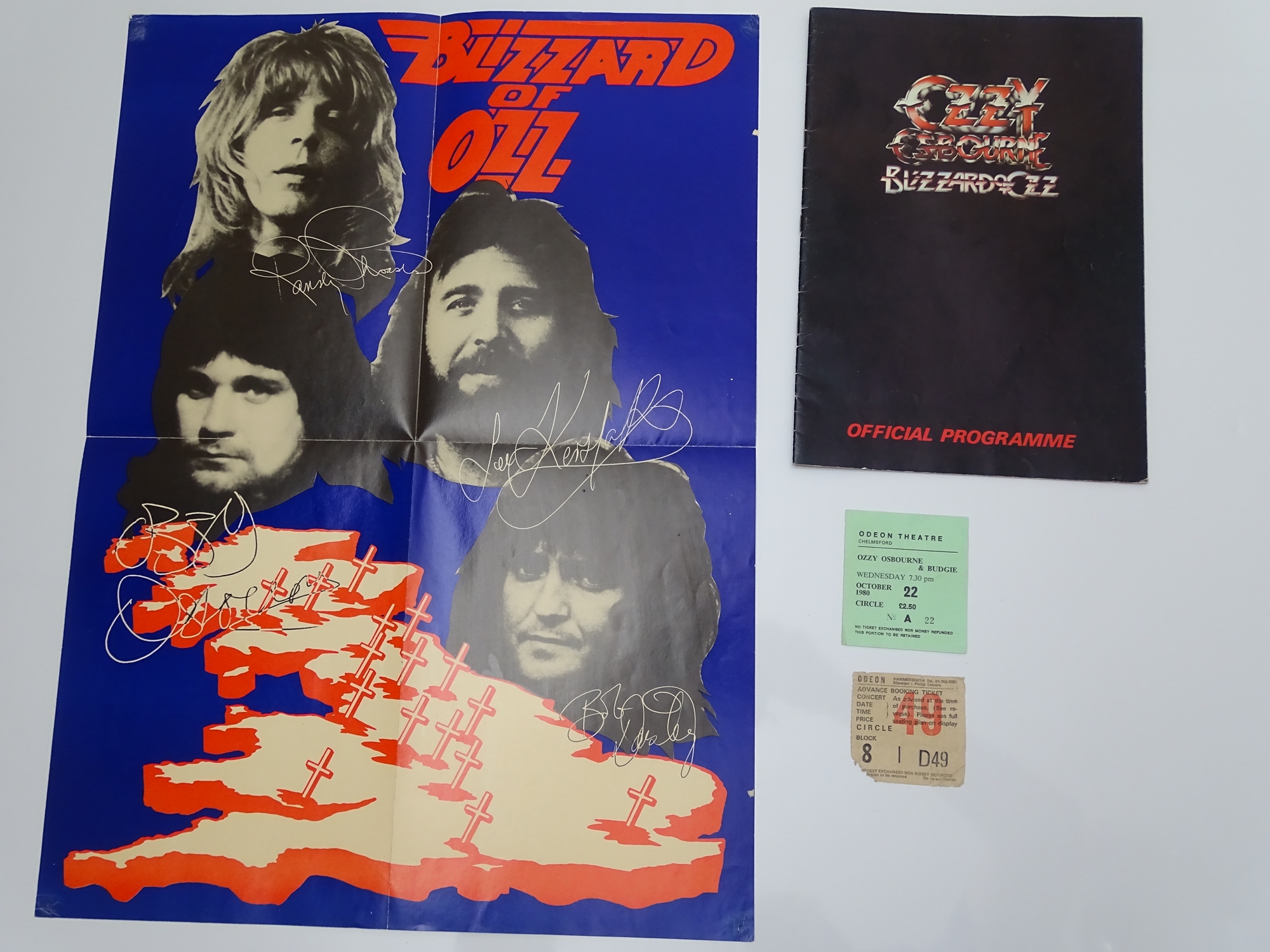 OZZY OSBOURNE 'BLIZZARD OF OZZ' - Promotional Concert Poster for HAMMERSMITH ODEON concert September - Image 2 of 2