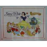 SNOW WHITE AND THE SEVEN DWARFS (1987 50th Anniversary) - UK Quad Film Poster (30" x 40" - 76 x