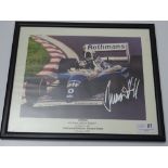 AUTOGRAPH: DAMON HILL - Signed photo of the 1994 WILLIAMS RENAULT car - framed and glazed - Comes