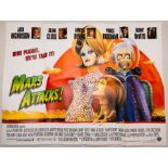 MARS ATTACKS (1996) - UK Quad Film Poster - TIM BURTON - Philip Castle design - 30" x 40" (76 x