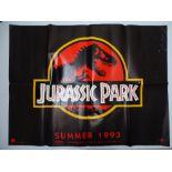 JURASSIC PARK (1993) - British UK quad film poster - Advance - STEVEN SPIELBERG - Classic T-REX logo