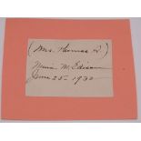 AUTOGRAPH: MRS THOMAS A. EDISON June 25th 1932 - loose page signed by the inventor's second wife (