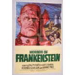 HORROR OF FRANKENSTEIN (1970) - British One Sheet Movie Poster - HAMMER - Mike Vaughan artwork - 27"