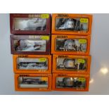 HOm GAUGE MODEL RAILWAYS: A group of BEMO HOm tank and other wagons all in RhB livery - G/VG in F/