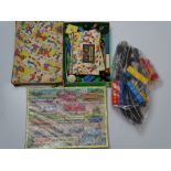 VINTAGE TOYS: A mixed lot comprising a VICTORY wooden road vehicle jigsaw puzzle, a TRI-ANG 'Fit-