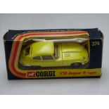 CORGI: A CORGI 374 V12 Jaguar E-Type in lemon yellow - G/VG in F/G box