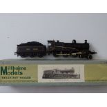 OO GAUGE MODEL RAILWAYS: A kit built white metal and brass steam locomotive by MILLHOLME MODELS of a