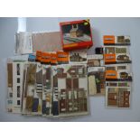 OO GAUGE MODEL RAILWAYS: A large quantity of card building kits and accessories by SUPERQUICK and