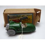 GENERAL DIECAST: A GAIETY TOYS by CASTLE ART clockwork diecast racing car - unusually in original