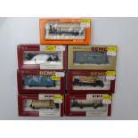 HOm GAUGE MODEL RAILWAYS: A group of BEMO HOm mixed wagons, all fitted with Kaydee couplings in