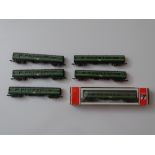 N GAUGE MODEL RAILWAYS: A small group of rarer Irish Outline coaches by LIMA - one boxed - G (6)