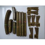 OO GAUGE MODEL RAILWAYS: A large quantity of rare HORNBY DUBLO clockwork track - circa 80+ pieces to