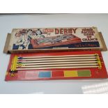 VINTAGE TOYS: A MERIT Derby horse racing game - an unusual game operated either by hand or string