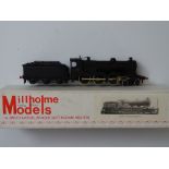 OO GAUGE MODEL RAILWAYS: A kit built white metal and brass steam locomotive by MILLHOLME MODELS of a