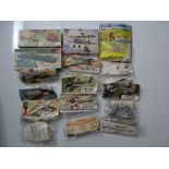 VINTAGE TOYS: A group of unbuilt AIRFIX 1:76 scale military vehicle and 1:72 scale aircraft