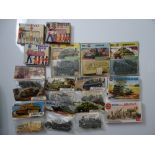 VINTAGE TOYS: A group of unbuilt AIRFIX 1:76 scale military vehicle and figure plastic kits -