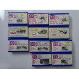 OO GAUGE MODEL RAILWAYS: A group of unbuilt white metal vehicle kits by W & T - contents unchecked